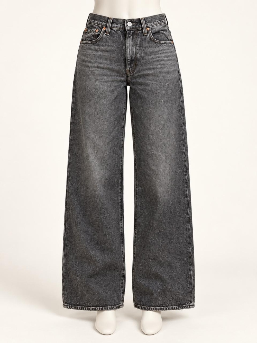 Levi’s Premium Ribcage Wide Leg Jeans — Washed Black — Size 30